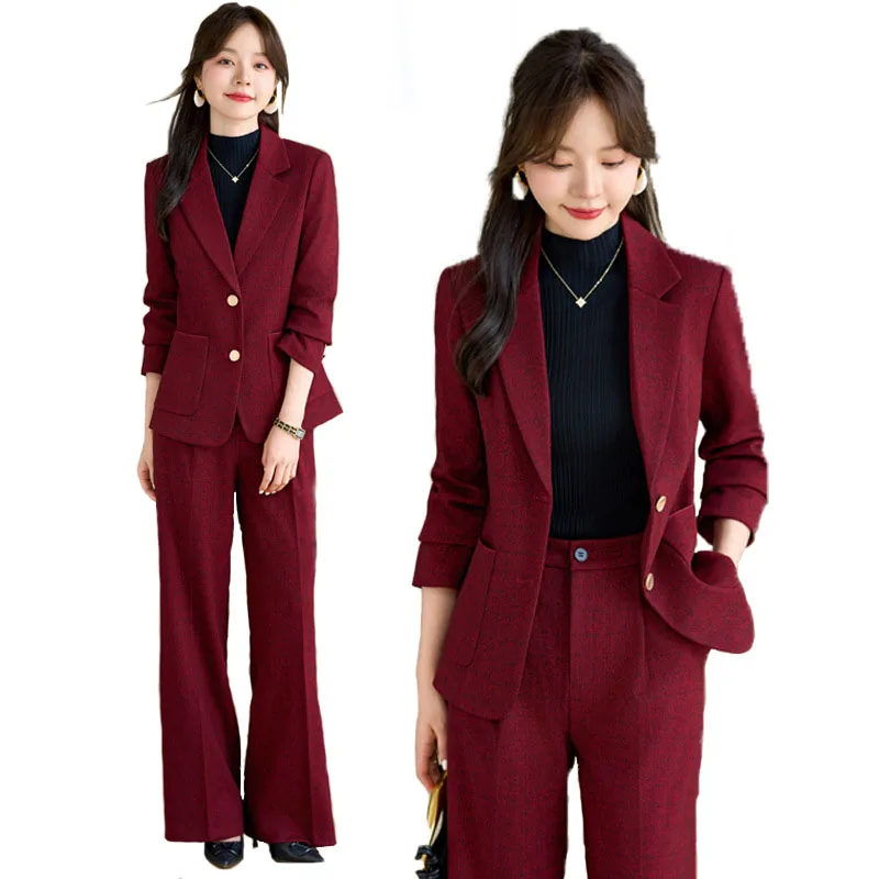 Women'S Formal Wear Pantsuits - Pop Hoge Kwaliteit Stof Fluwelen Herfst