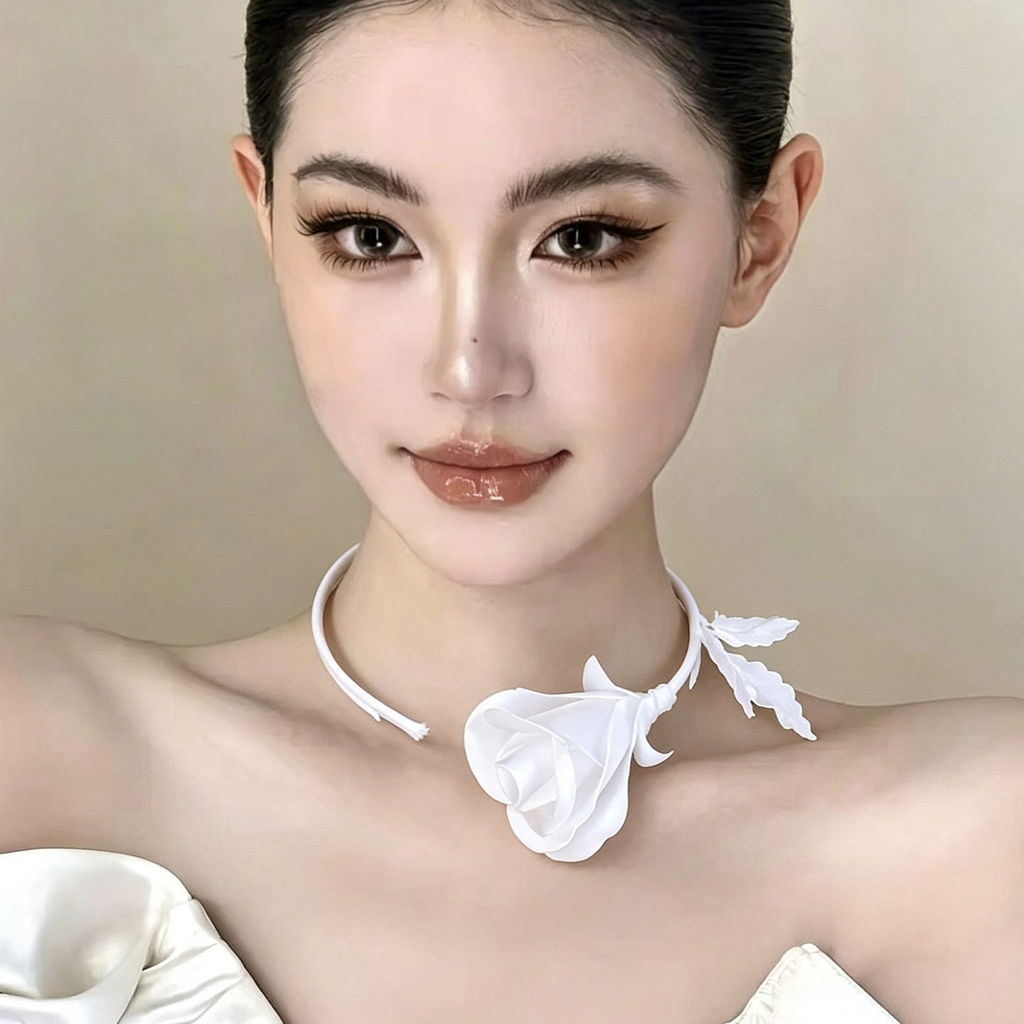 Formal Wear Jewelry For Women - Mode-sieraden Handgemaakte witte zwarte roos bloem