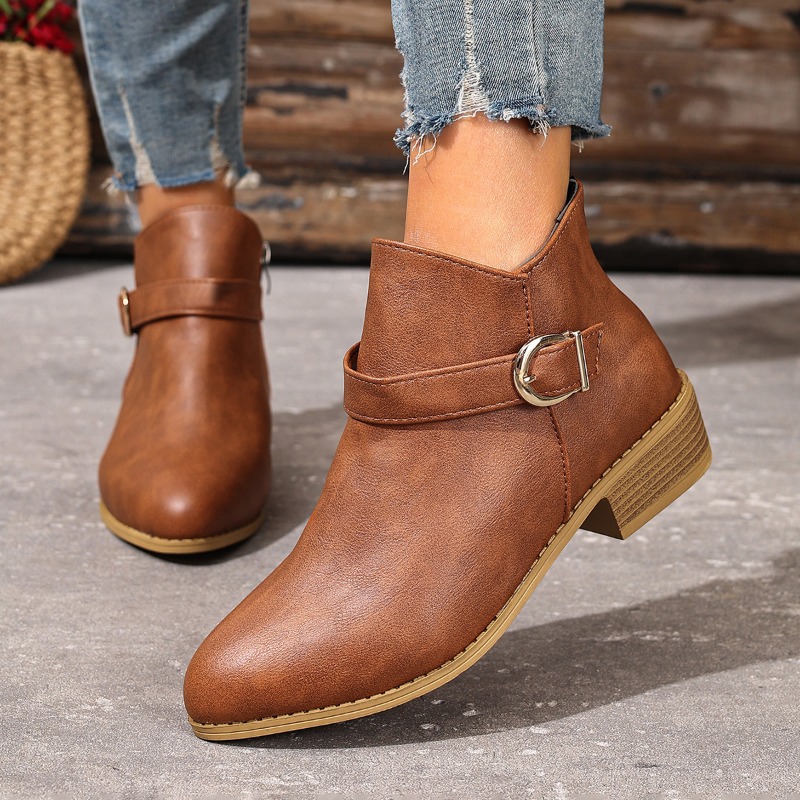 Women Formal Wear Heels - Dames enkellaarsjes herfst winter zijrits chunky