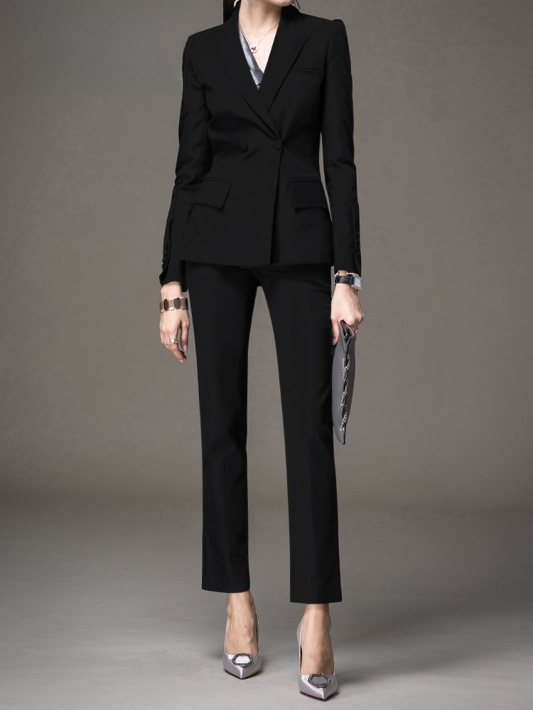 Women Formal Wear Interview - Professionele zwarte pakset voor dames, modieus