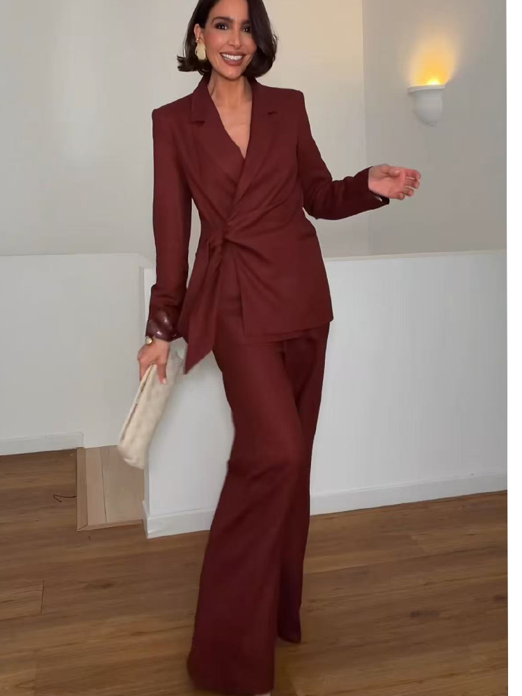 Women Formal Wear Blazer Set - Mode Kantoor Dames Blazer Broekpak Elegant