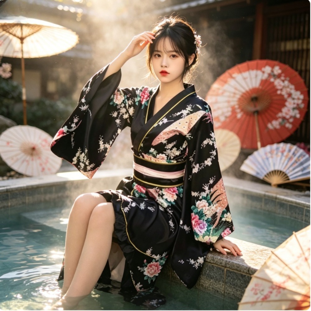 Women Formal Wear Photoshoot - Rode formele kimono yukata voor dames,