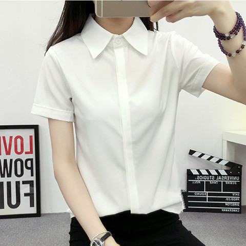 Large Women'S Formal Wear - Wit los overhemd met korte mouwen