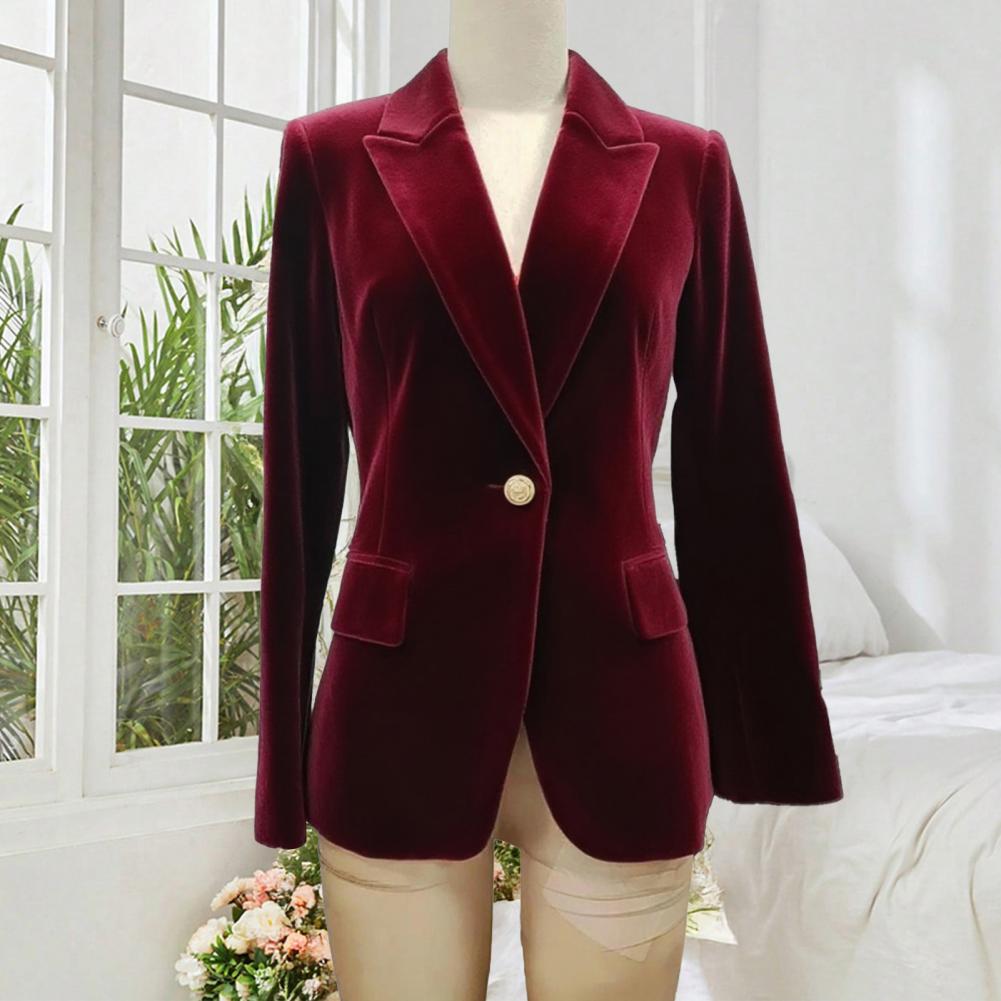 Women Formal Wear With Blazer - Fluwelen grote maat dames gala-jas met