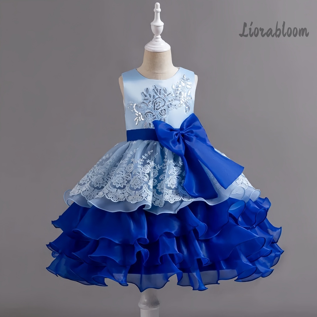 Large Women'S Formal Wear - Meisjesjurk met grote strik, mouwloze formele
