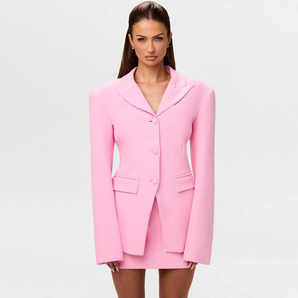 Women'S Formal Wear Jackets - Levendige roze dames 2-delige pakset met
