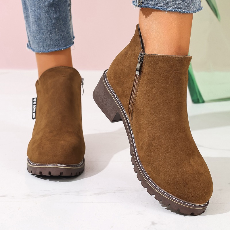 Women Formal Wear Heels - Vrouwen Herfst Winter Enkellaarsjes Zijrits Dikke