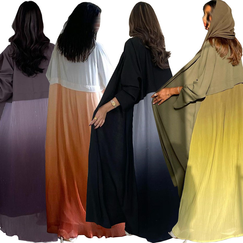 Women Formal Wear Dubai - Moslim vrouwen geplooide abaya jurk Dubai