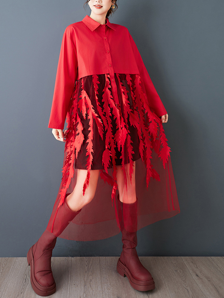 Mesh Patchwork Rode Vintage Sh - Women'S Red Formal Wear recensie en prijs