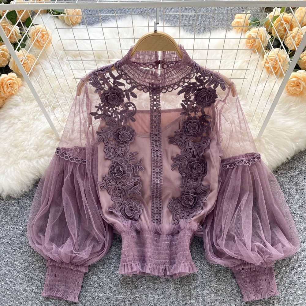 2 stks/set Kant Bladerdeeg Lan - Women Formal Wear Tops recensie en prijs
