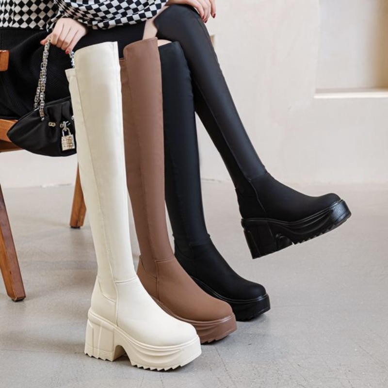 Dames kniehoge dikke zool bred - Women Formal Wear Heels recensie en prijs