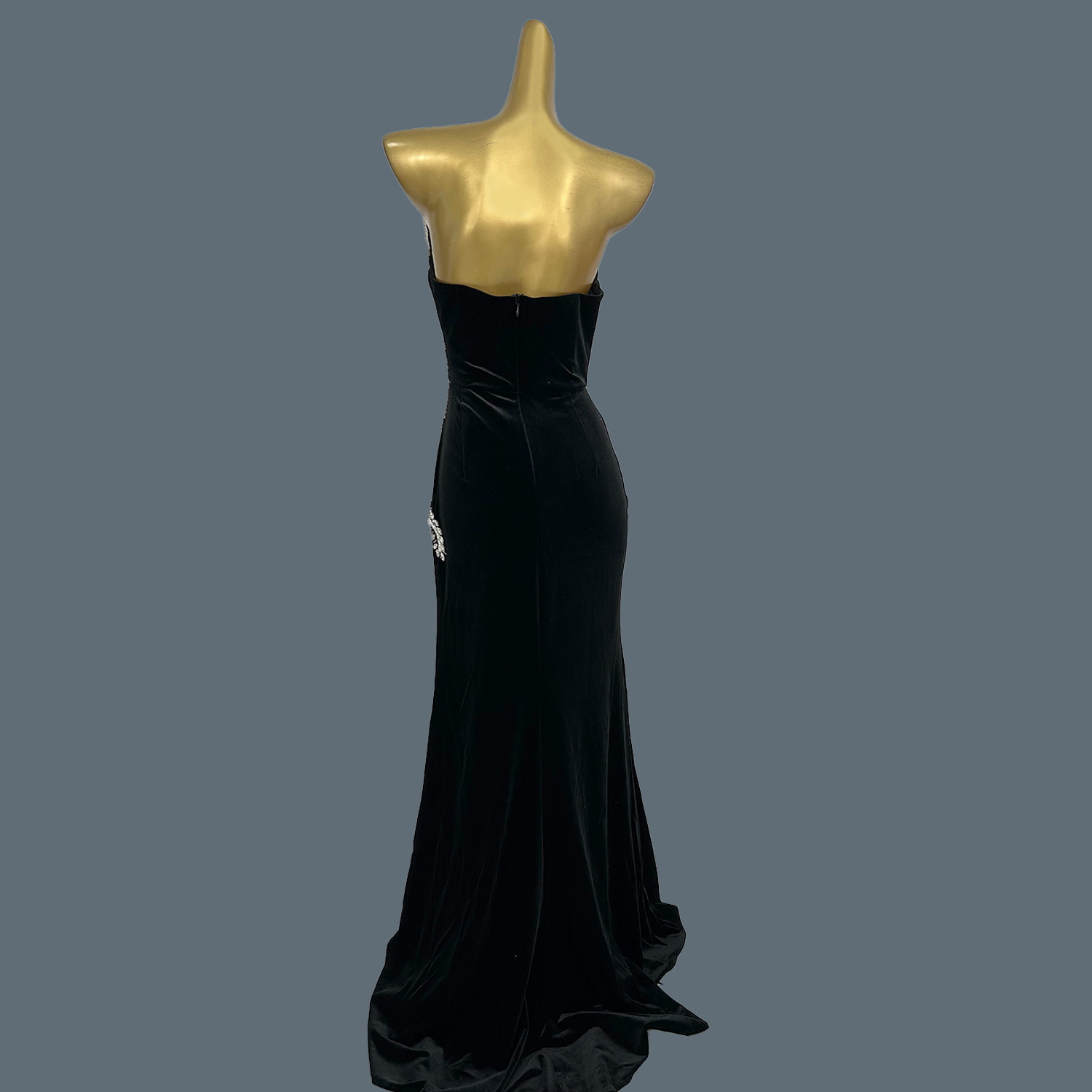 Zwart fluwelen vloerlange jurk - Women Formal Wear Photoshoot recensie en prijs