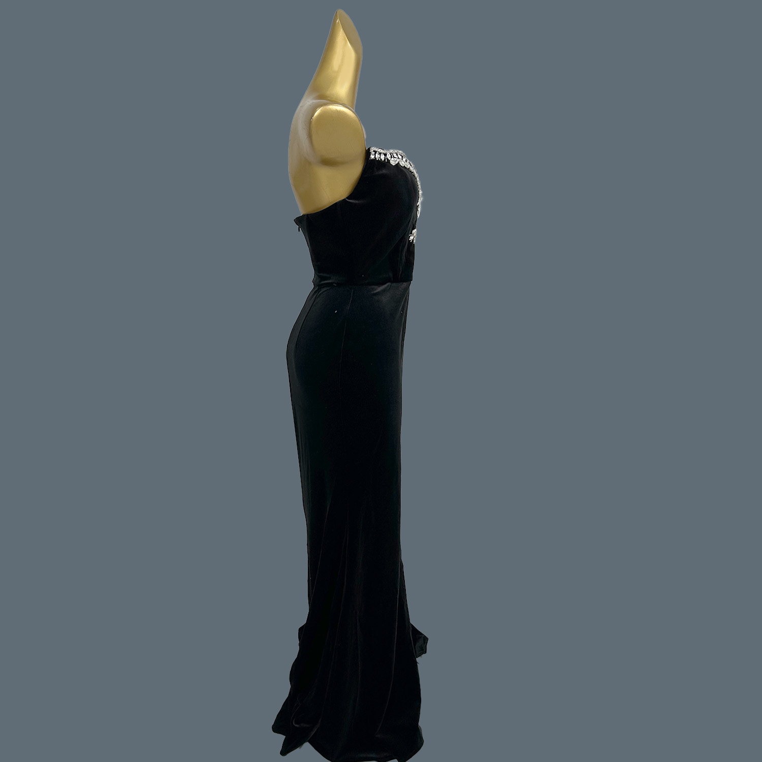 Zwart fluwelen vloerlange jurk - Women Formal Wear Photoshoot recensie en prijs