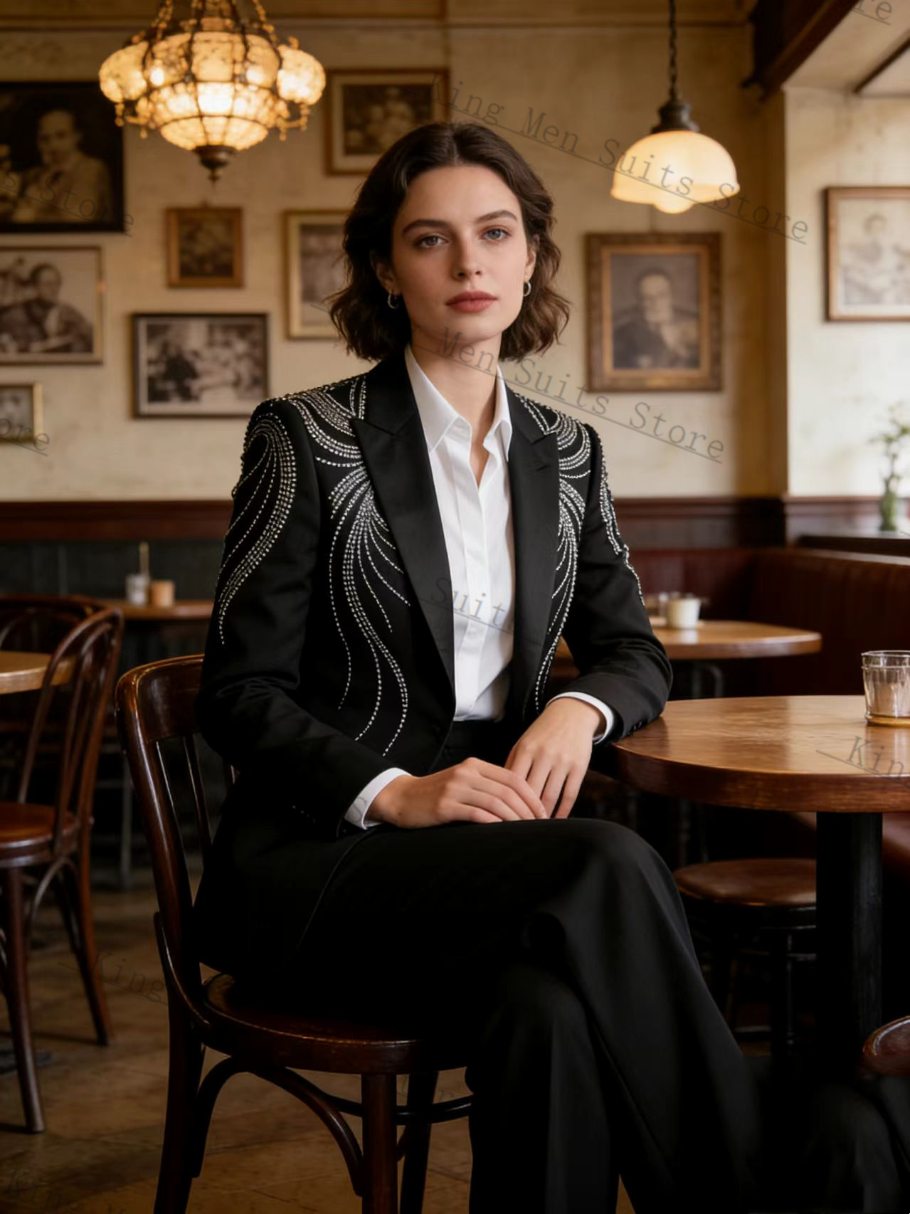 Zwarte Vrouwen Pak Set 2 Stuks - Women Formal Wear Blazer Set recensie en prijs