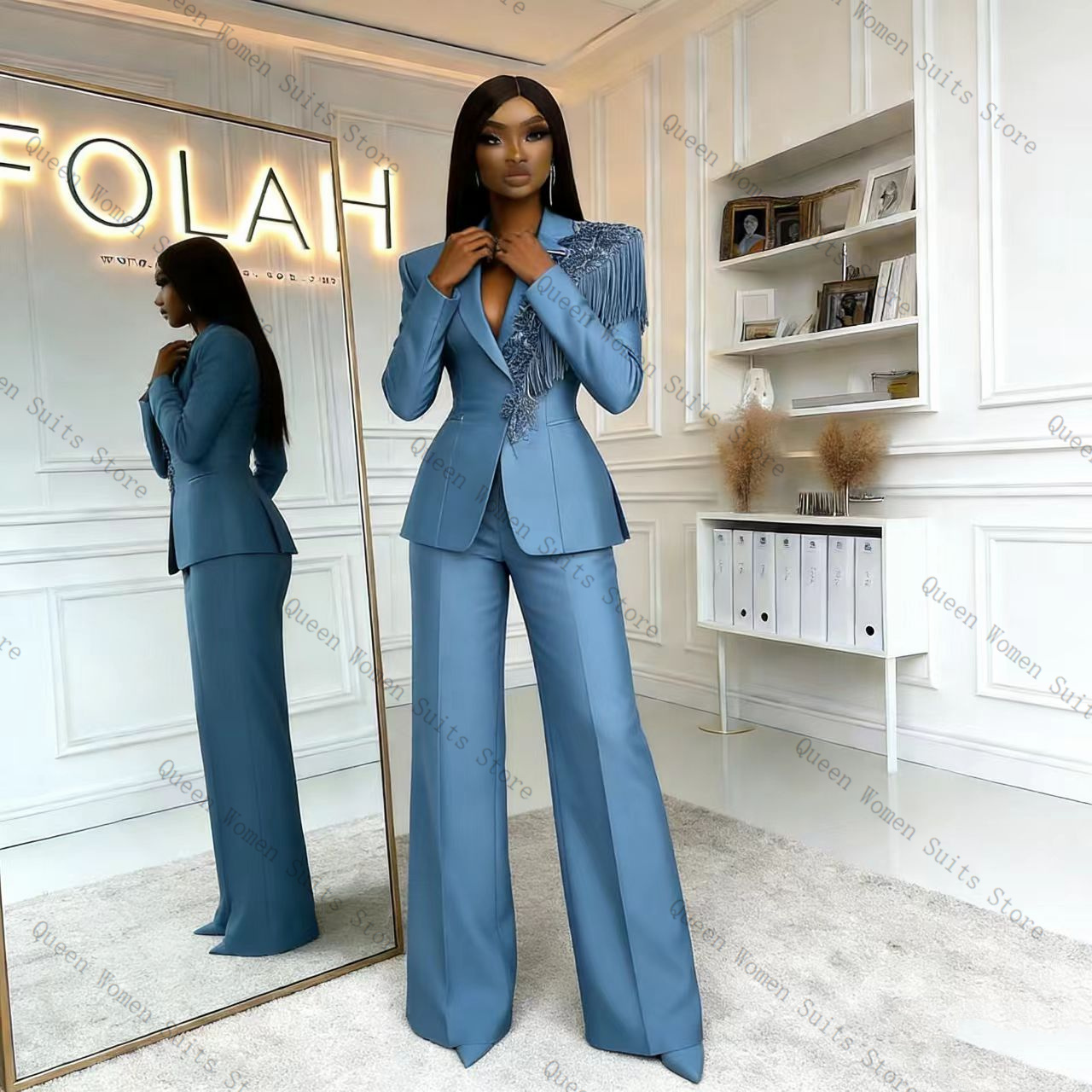 Kwastje Blauw Vrouwen Pak Broe - Women Formal Wear Blazer Set recensie en prijs