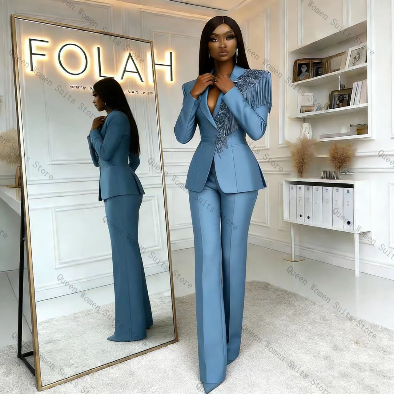 Kwastje Blauw Vrouwen Pak Broe - Women Formal Wear Blazer Set recensie en prijs