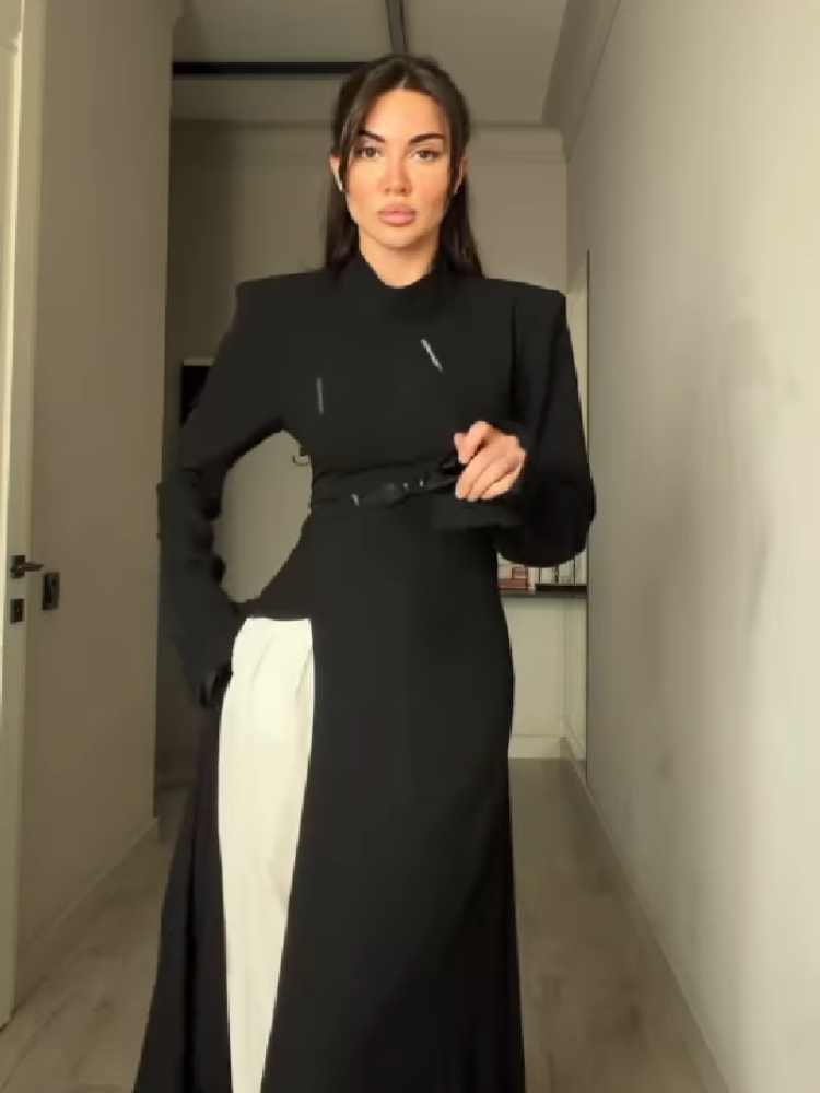 Elegante lange jurk met hoge h - Women Formal Wear Tops recensie en prijs