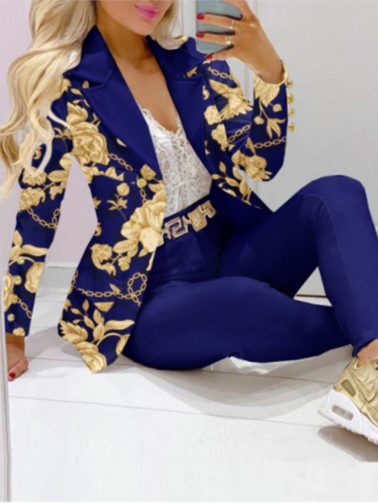 Herfst Winter Mode Vlinderprin - Blazer Set Women Formal recensie en prijs