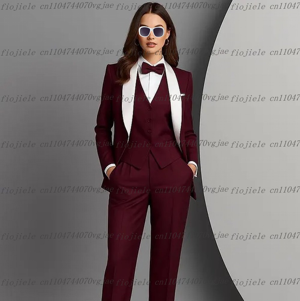Wit Bordeaux Formeel Zakelijk  - Blazer Set Women Formal recensie en prijs