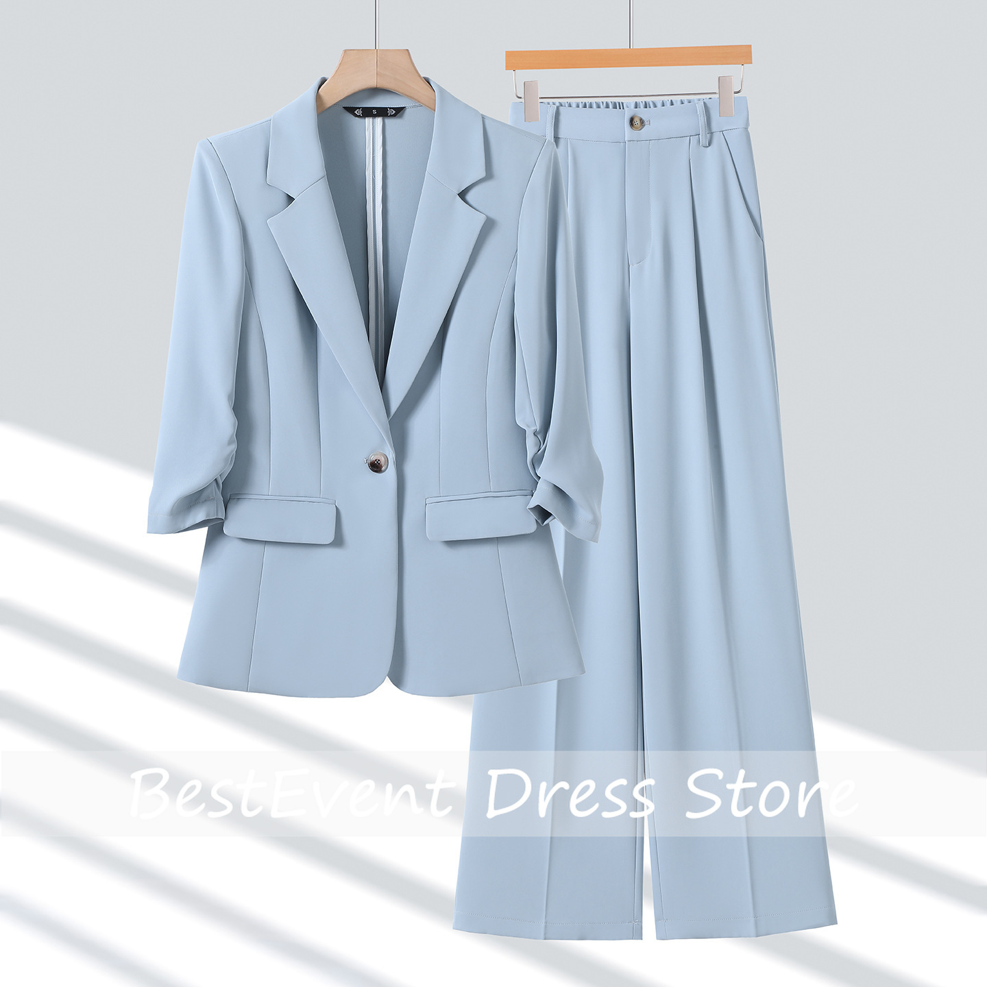 Lichtblauw dames colbert casua - Blazer Set Women Formal recensie en prijs