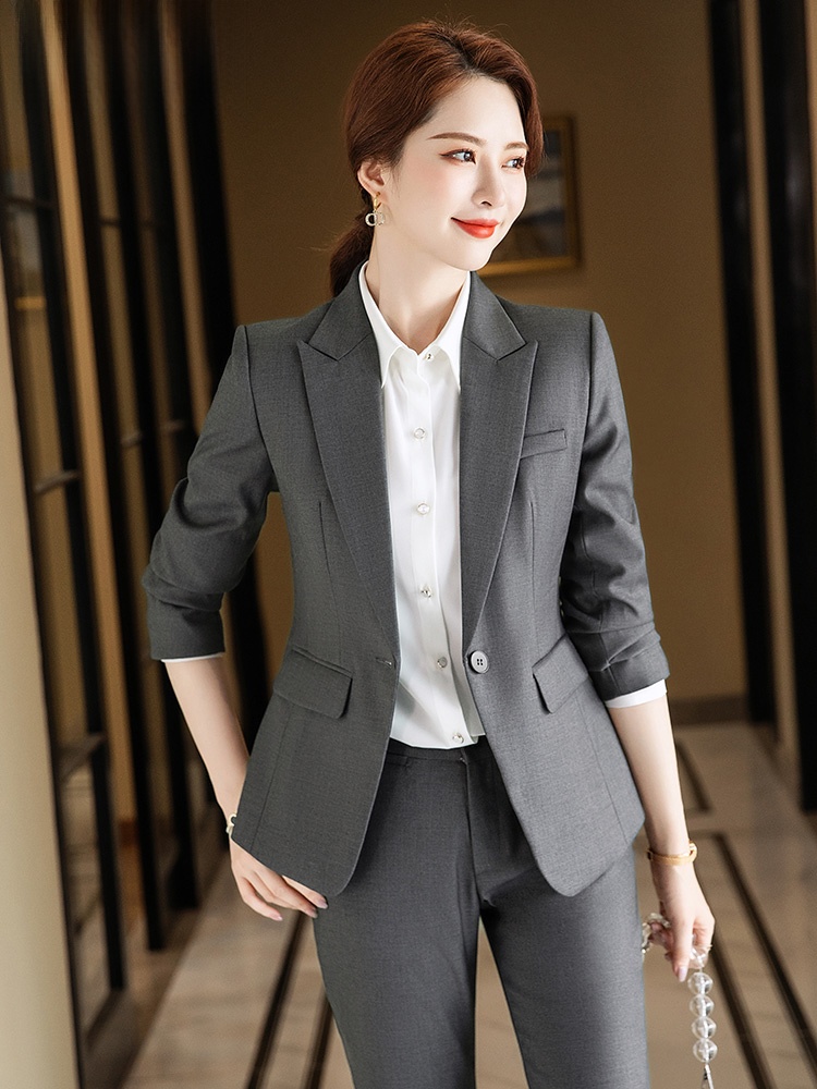 Grijze pakset voor dames Lente - Women Formal Wear Interview recensie en prijs