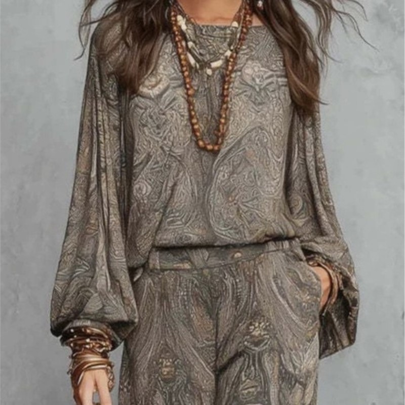 Boho Paisley Print Tweedelig S - Women Formal Wear Tops recensie en prijs