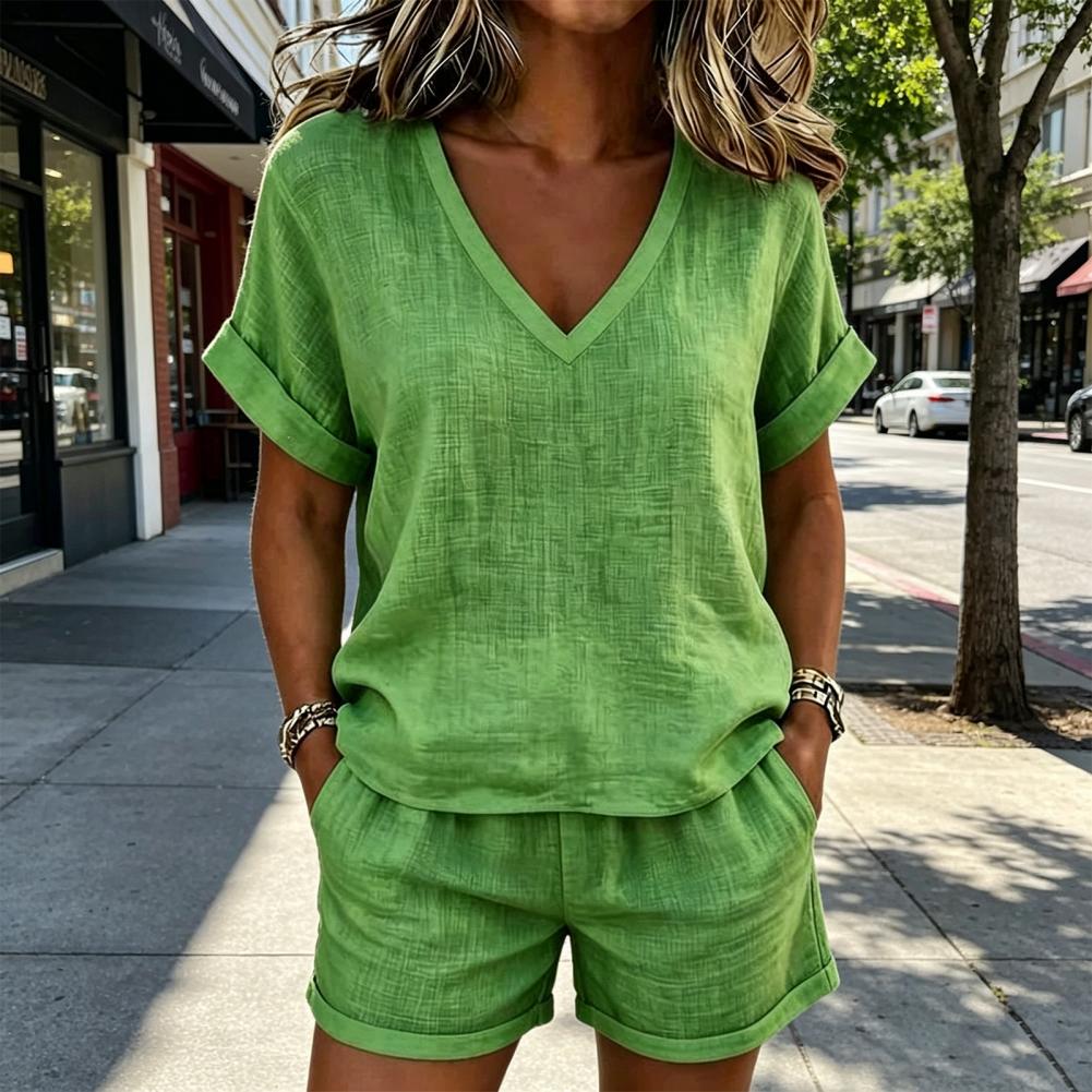 Dames T-shirt en shorts set V- - Women Formal Wear Tops recensie en prijs