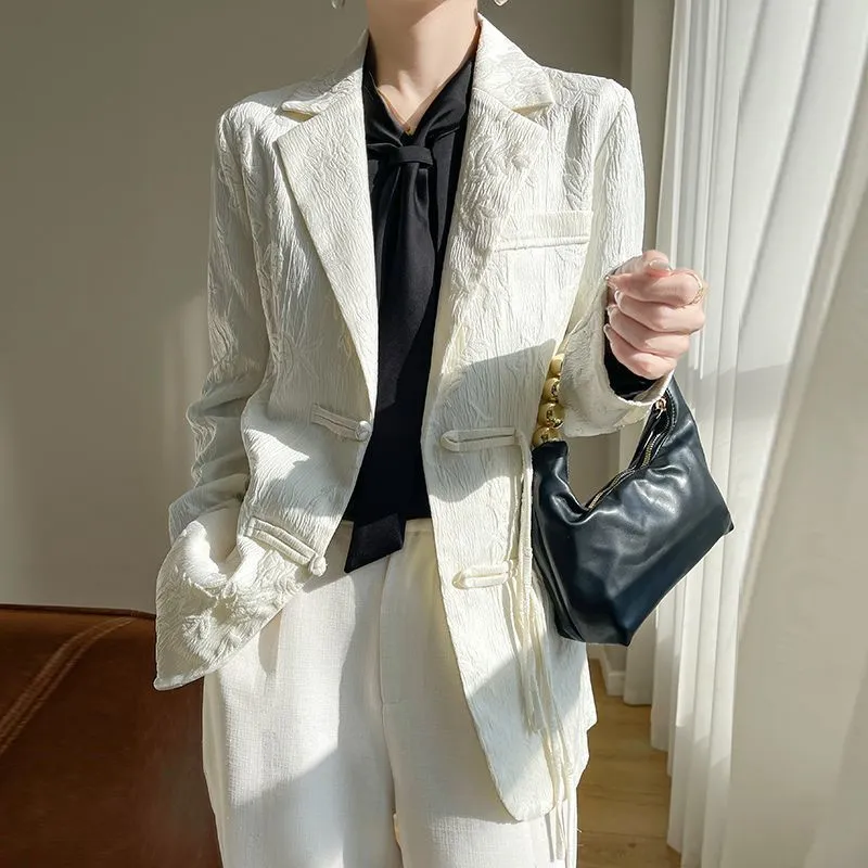 Witte getextureerde blazer voo - Women Formal Wear With Blazer recensie en prijs