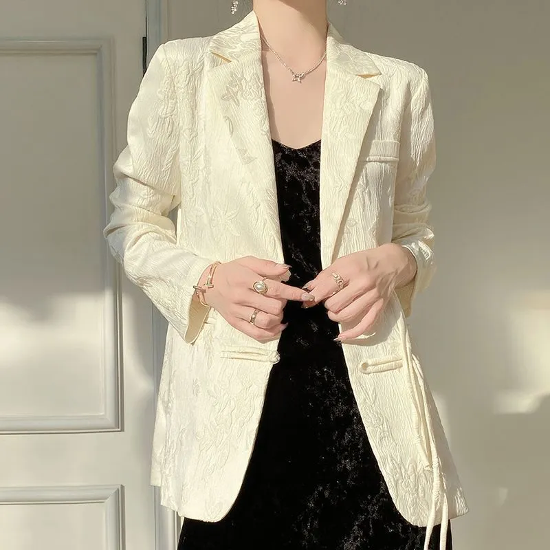 Witte getextureerde blazer voo - Women Formal Wear With Blazer recensie en prijs