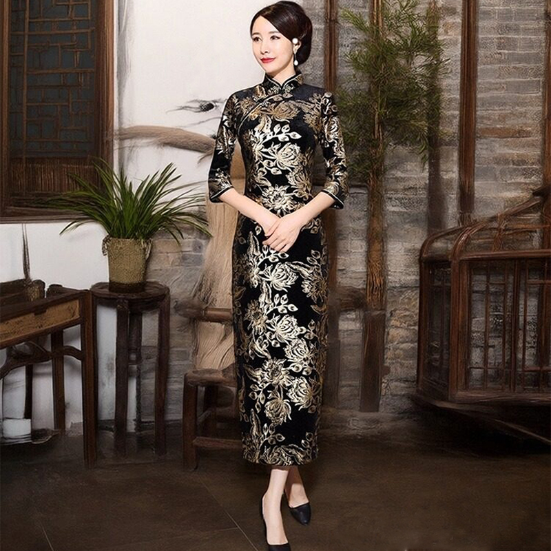 Qipao Vrouw Herfst Winter Luxe - Women'S Red Formal Wear recensie en prijs