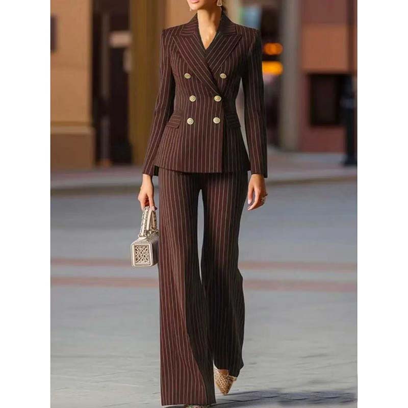 Herfst broekpak dames gestreep - Women Formal Wear Blazer Set recensie en prijs