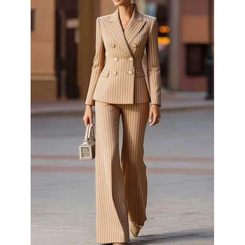 Herfst broekpak dames gestreep - Women Formal Wear Blazer Set recensie en prijs