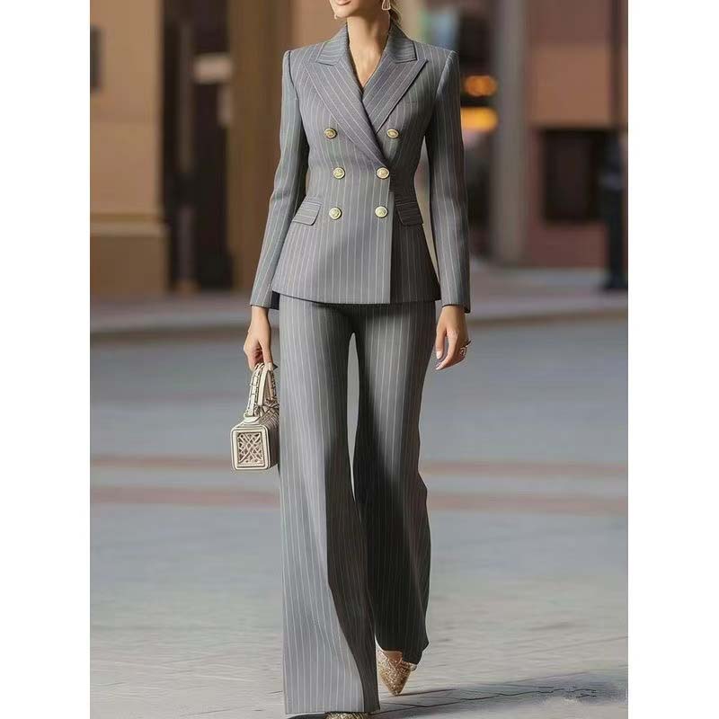 Herfst broekpak dames gestreep - Women Formal Wear Blazer Set recensie en prijs